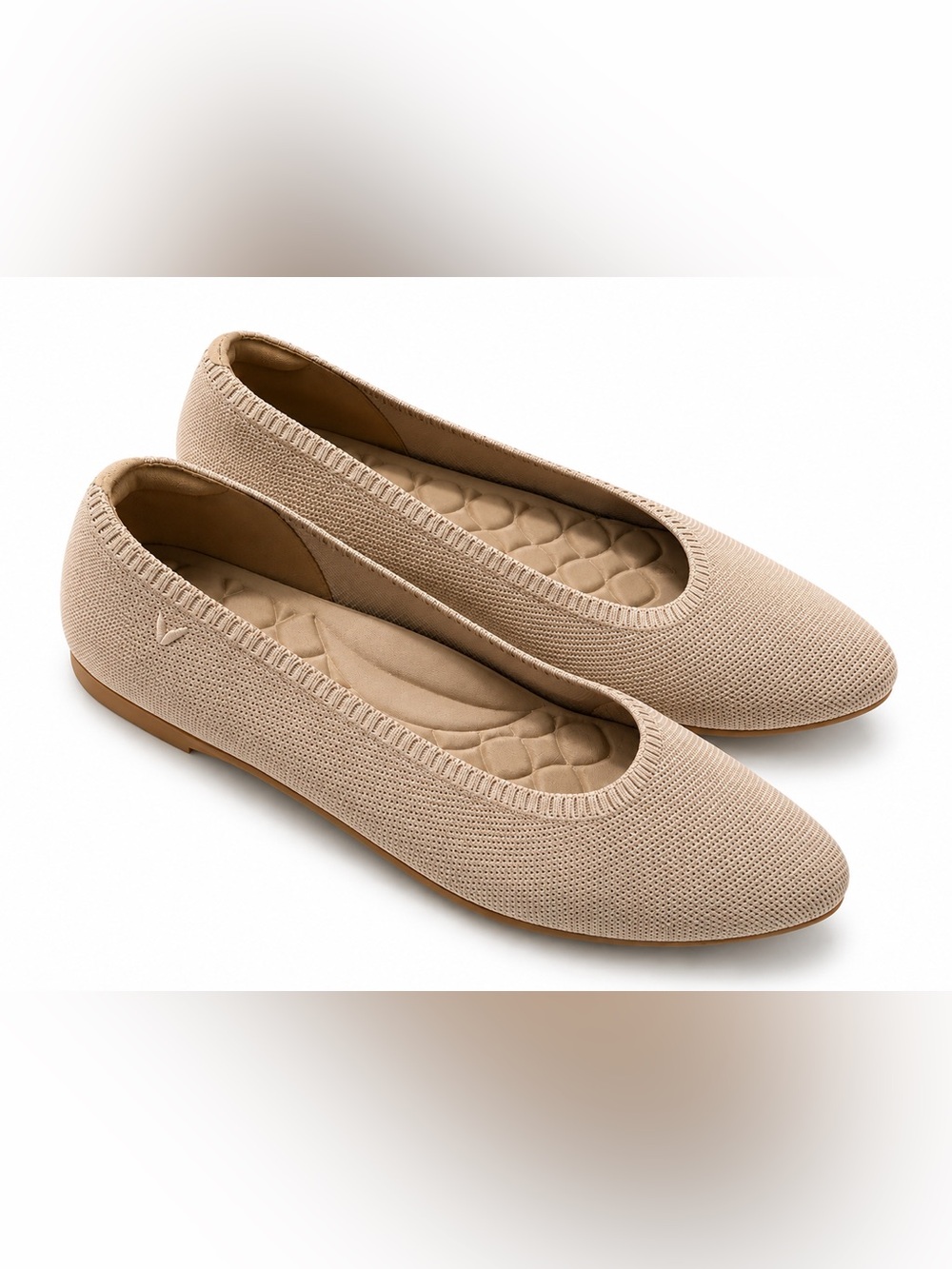 Vivaia Knit Ballet Flats – Beige/Tan – Women’s US 11 (EU 42)